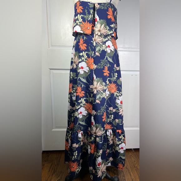 Banana Republic Floral Print Ruffle Hem Maxi Dress Never Worn Fully Lined Sz 8 - Picture 3 of 9